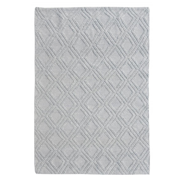 Homeroots 6 x 9 ft. Gray Diamond Lattice Modern Area Rug 475223 - main